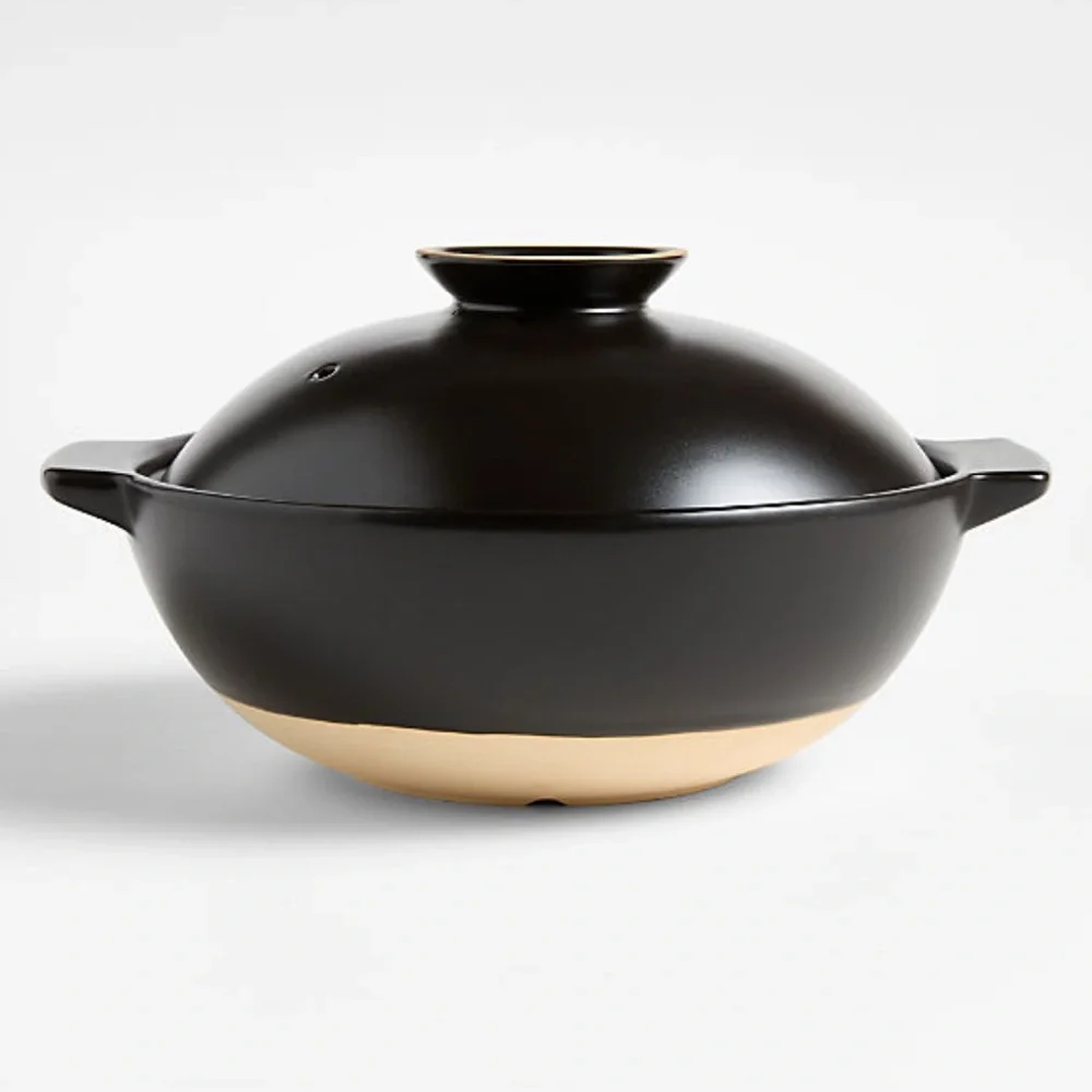 New! EXCLUSIVE CRATE&BARREL Limited Edition Hand-glazed Donabe Clay Pot in Black